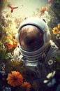 Astronaut surrounded by jungle on alien planet by Digitale Schilderijen thumbnail