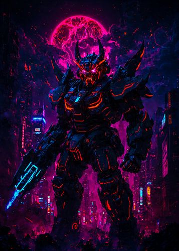 Oni Robot Japan Anime Cyberpunk Mecha