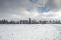 Aaltense watertoren in de sneeuw