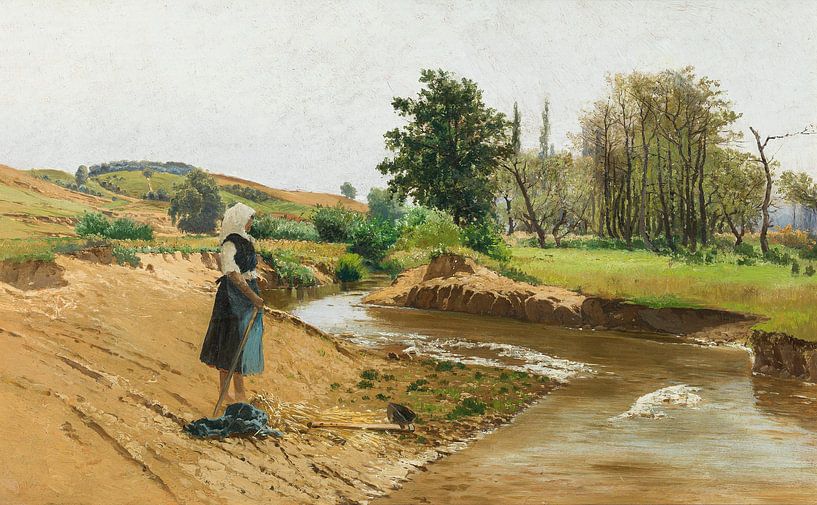 Theodor von Hörmann, Mädchen am Fluss, um 1884 von Atelier Liesjes