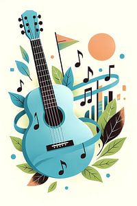 Musikplakat-Illustration, konzeptionell, zeitgenössisch dekorativ s