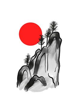 Chinese Mountain Ink Painting