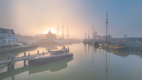 Harlingen, Sonne und Nebel
