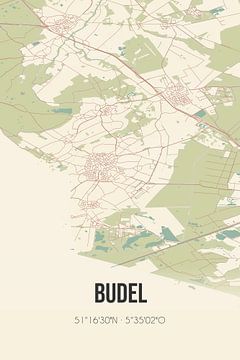 Vintage map of Budel (North Brabant) by Rezona