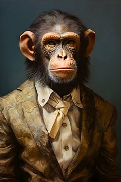 Chic Monkey Portrait by But First Framing