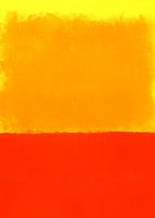 Moderner Abstrakt in Rot, Orange und Gelb.