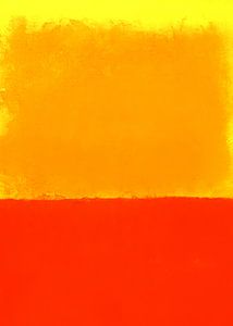 Moderner Abstrakt in Rot, Orange und Gelb.