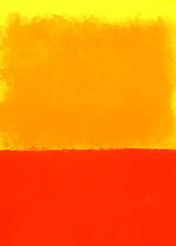 Moderner Abstrakt in Rot, Orange und Gelb.
