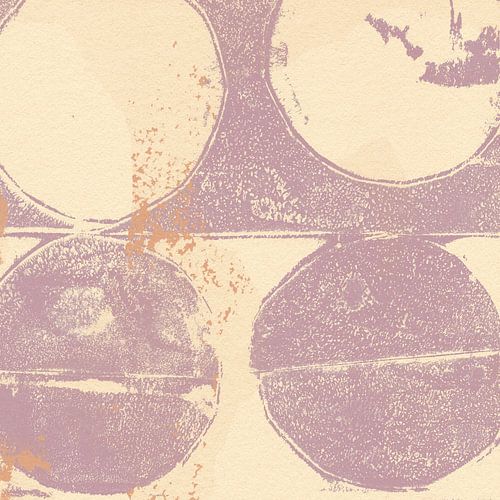 Japandi. Formes abstraites en lilas et blanc