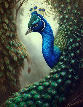 Feathered Peacock by Ed van der Reek