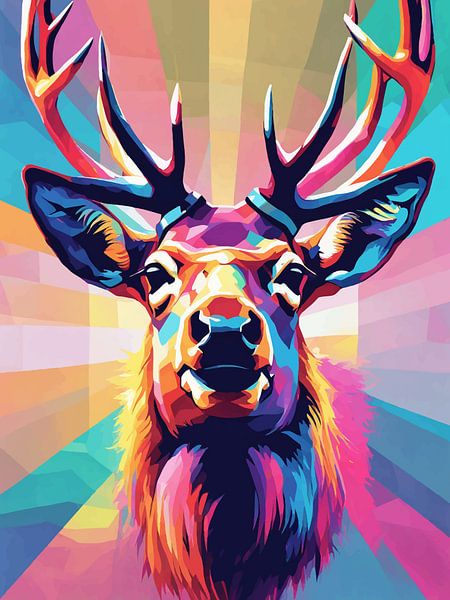 Elk Pop Art  4 by MIROKKU