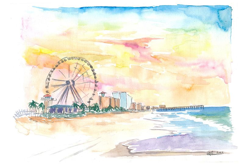 Myrtle Beach South Carolina sunrise on the beach by Markus Bleichner