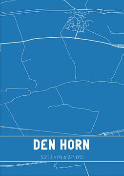 Blauwdruk | Landkaart | Den Horn (Groningen) van MijnStadsPoster