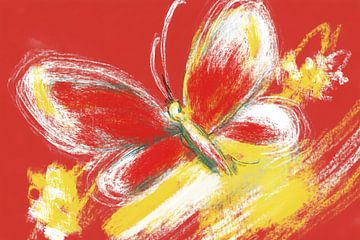 Abstracte vlinder in felle kleuren van Imperial Art House