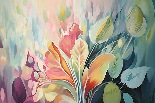 Botanisch in pastel kleuren