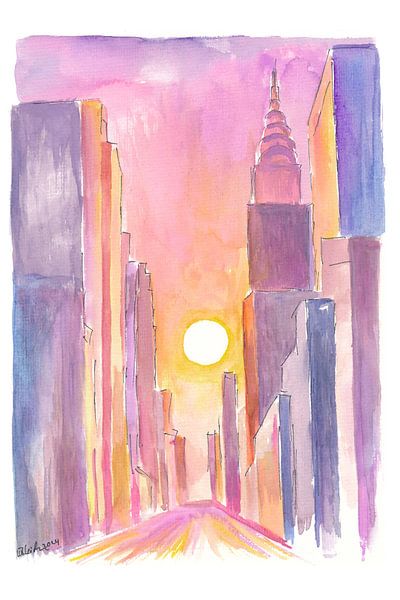 Manhattanhenge zomerzonnewende in New York van Markus Bleichner