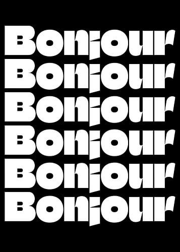 Bonjour - Vœux répétés en noir