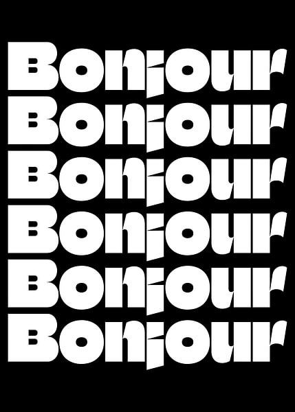 Bonjour Repeated Greetings in Black by Art Kingdom