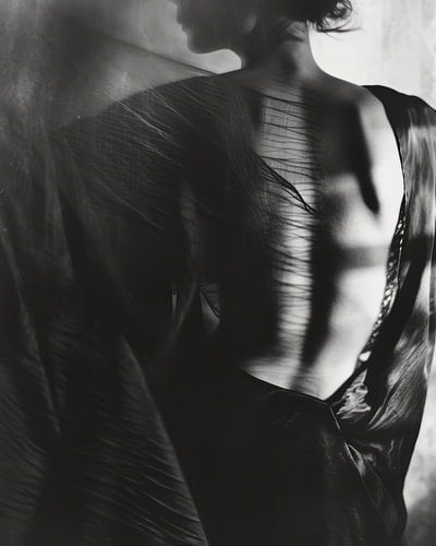 Stijlvol boudoir portret in zwart-wit