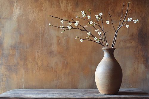 Vaas met bloesemtakken decor