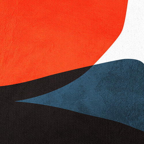 Contemporary minimalist geometric abstract art, vibrant shades, colourful