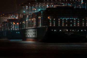 La nuit dans le port de Hambourg sur Das-Hamburg-Foto