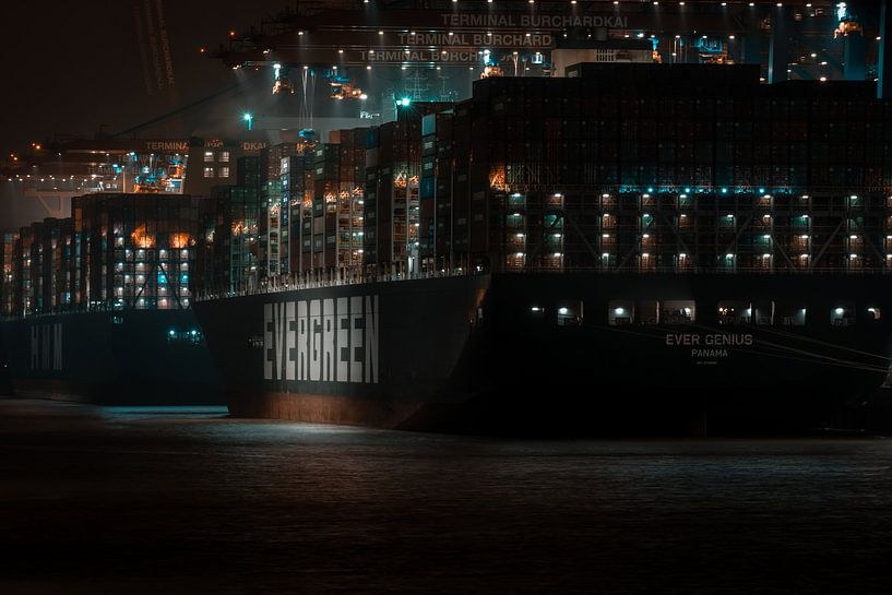 Nachts im Hamburger Hafen von Das-Hamburg-Foto