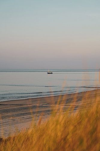 Boat at sea from the coast of Vlieland