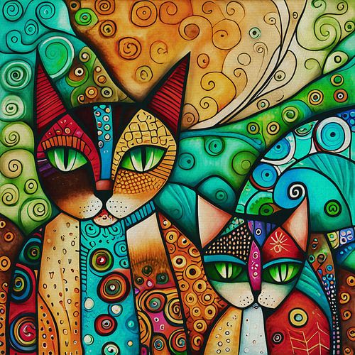 Expressieve katachtige kunst