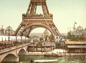 Eiffel Tower and general view of the grounds, Exposition Universelle, Paris sur Vintage Afbeeldingen