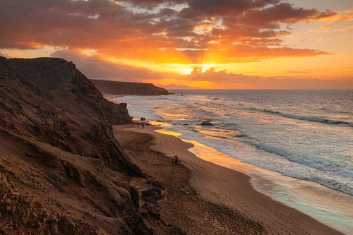 Beach walk at sunset