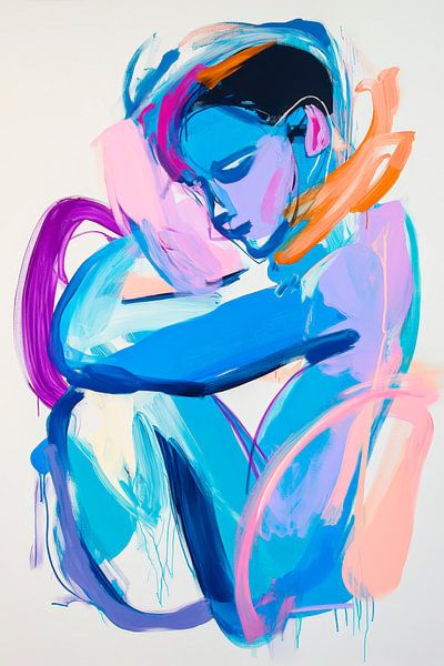 Farbexplosion der Ruhe – Abstrakte Figur von Poster Art Shop