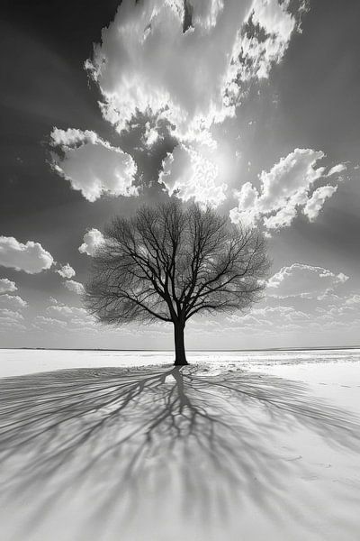 Baum Schwarz-Weiß von Poster Art Shop