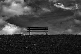 Bench on dike by Thomas Riess