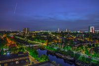 Skyline of Tilburg seen from Piushaven in the evening