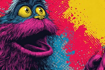 Monster Popart Expressie in Neonkleuren van Eva Lee