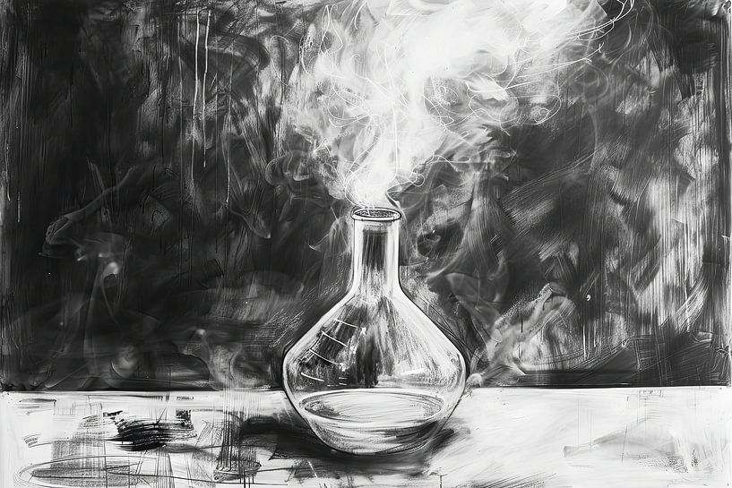 Monochromer Flakon mit Rauch von Frank Heinz