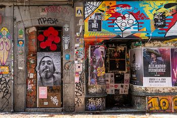 Colourful house facade in Madrid