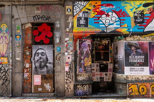 Colourful house facade in Madrid