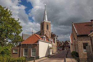 Eglise sur la rue du village de Moordrecht, Pays-Bas