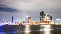 Hamburg with the Elbe Philharmonic at night by Günter Albers thumbnail