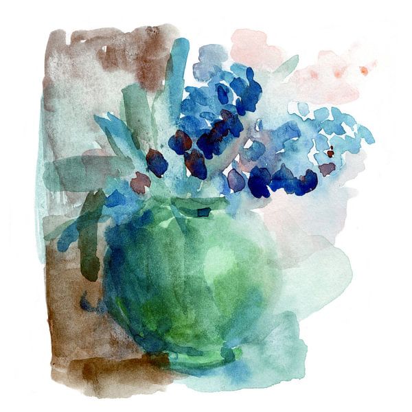 Jacinthe bleue dans un vase rond par Atelier BIS