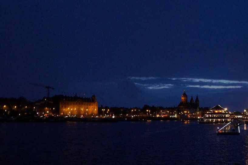 View at Amsterdam by Night by Piet van Rijswijk