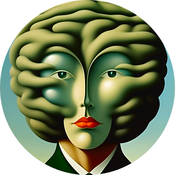 Groente hoofd vooraanzicht, een surrealistisch kunstwerk van The Art Kroep