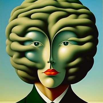 Vegetable head front view, a surreal artwork by The Art Kroep