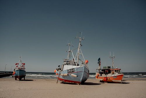 Fishing boats on the beach in Denmark