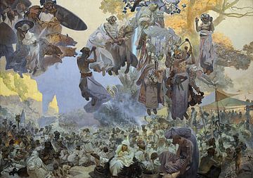 Svantovit-viering op het eiland Rügen (1912) door Alphonse Mucha van Peter Balan