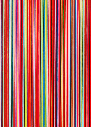 Colourful stripes red pink green by Anja Namink