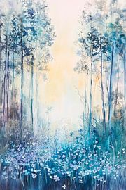 Zauberhafte Waldlandschaft im Nebel von Poster Art Shop