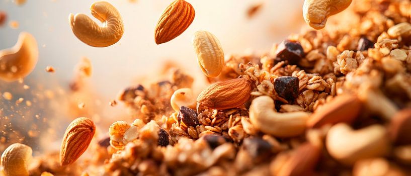 Nussvielfalt in der Luft – Snack-Momentaufnahme von Poster Art Shop